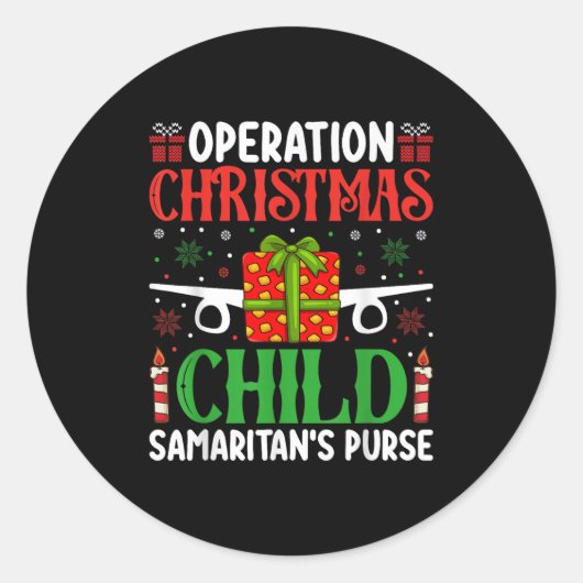 Operation Christmas Child Samaritan's Purse Chirst Runder Aufkleber (Vorderseite)