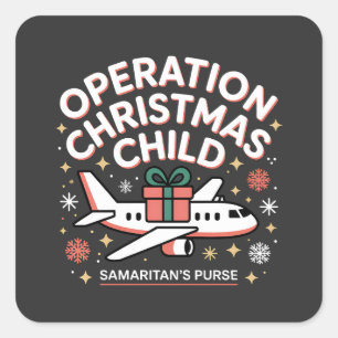 Operation Christmas Child Samariterbeutel Quadratischer Aufkleber