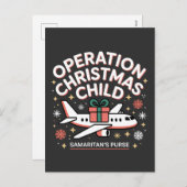 Operation Christmas Kind Samaritan Purse Feiertagspostkarte (Vorne/Hinten)