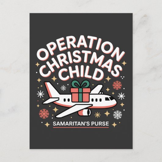 Operation Christmas Kind Samaritan Purse Feiertagspostkarte (Vorderseite)