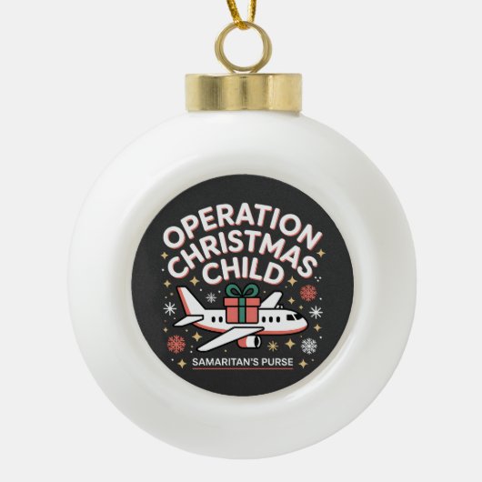 Operation Christmas Kind Samaritan Purse Keramik Kugel-Ornament (Vorderseite)