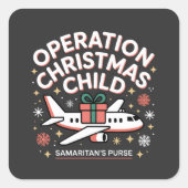 Operation Christmas Kind Samaritan Purse Quadratischer Aufkleber (Vorderseite)