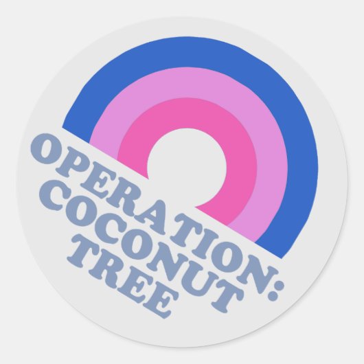 Operation Coconut Tree Kamala Harris 2024 Bisexuel Runder Aufkleber (Vorderseite)