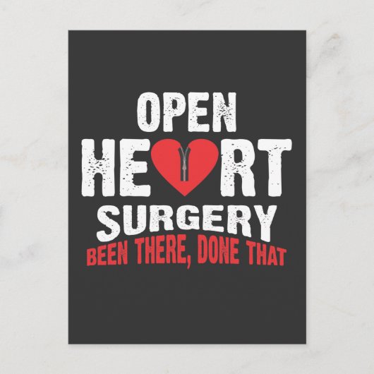 Operation des offenen Herzens Patient Bypass Erhol Postkarte (Vorderseite)