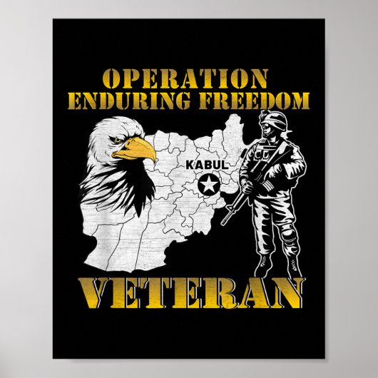 Operation Enduring Freedom Oef Kampf Veteran Vint Poster (Vorne)