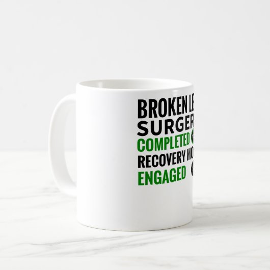Operation-Erholung| Broken Leg Survivor Kaffeetasse (Vorderseite Links)