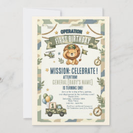 Operation Erster Geburtstag Militärparty-Einladung Einladung
