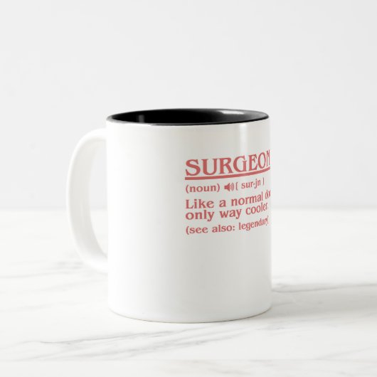 Operation für Chirurgen Zweifarbige Tasse (Vorderseite Links)