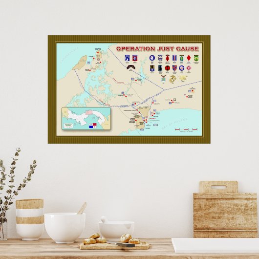 Operation Just Ursache Map Poster (Küche)