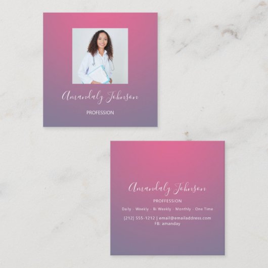 Operation Krankenpflege Custom Foto Ommbbre Quadratische Visitenkarte (Vorne/Hinten)