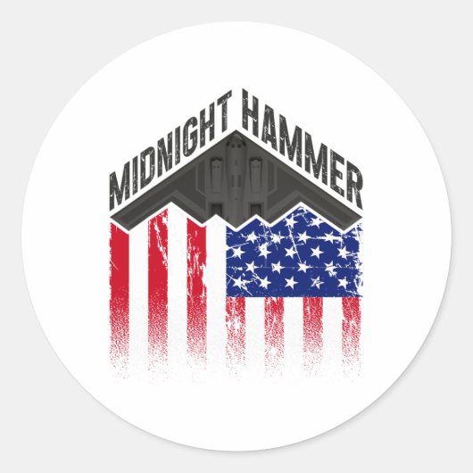 Operation Midnight Hammer - Usa Flag Midnight Hamm Runder Aufkleber (Vorderseite)