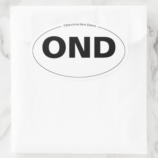 Operation New Dawn Ovaler Aufkleber (Tasche)