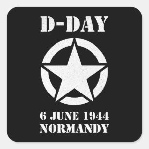 Operation Overlord 1944 D-Day 2024 Normandie Quadratischer Aufkleber