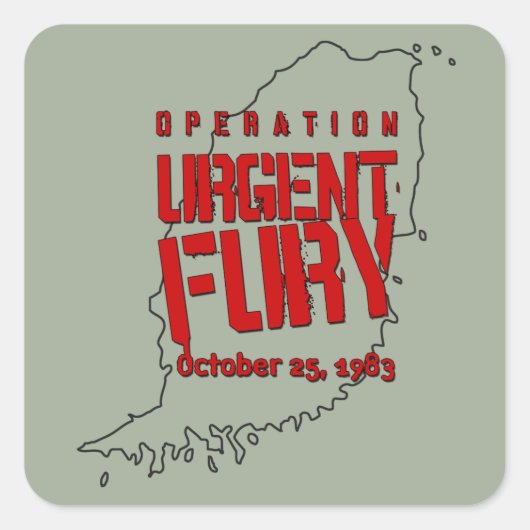 Operation Urgent Fury Quadratischer Aufkleber (Vorderseite)
