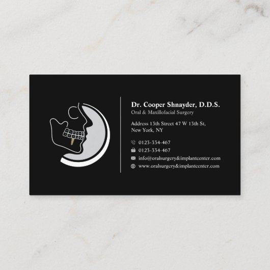 Operation zum Einnehmen, Implantationszentrum, Max Visitenkarte (Rückseite)