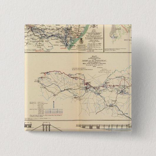 Operationen der Potomac-Armee Button (Vorderseite)