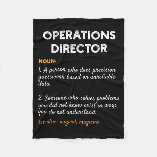 Operations Director Profession Funny Dictionary De Fleecedecke (Vorderseite)
