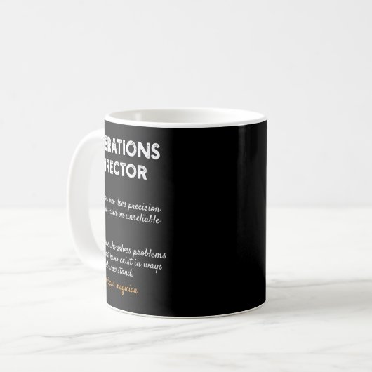 Operations Director Profession Funny Dictionary De Kaffeetasse (Vorderseite Links)