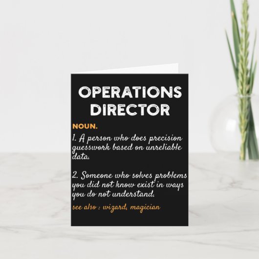 Operations Director Profession Funny Dictionary De Karte (Vorderseite)