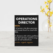 Operations Director Profession Funny Dictionary De Karte (Gelbe Blume)