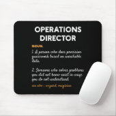 Operations Director Profession Funny Dictionary De Mousepad (Mit Mouse)