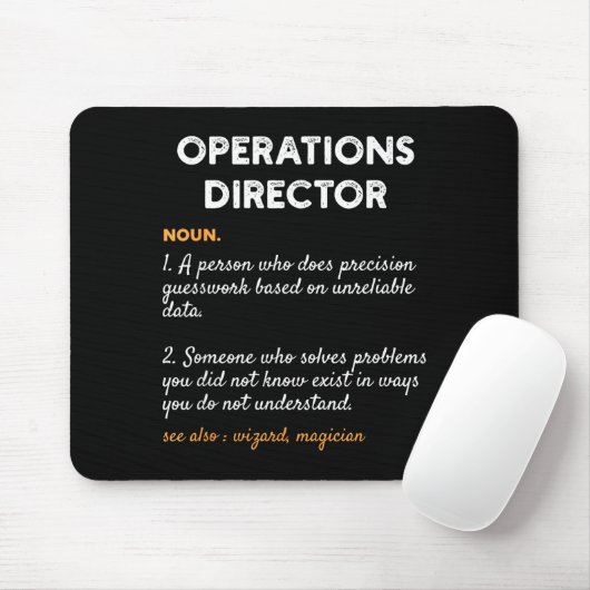 Operations Director Profession Funny Dictionary De Mousepad (Mit Mouse)