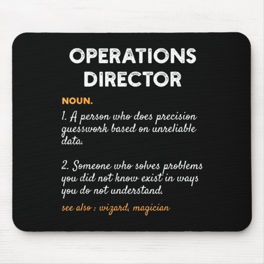 Operations Director Profession Funny Dictionary De Mousepad (Vorne)
