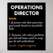 Operations Director Profession Funny Dictionary De Poster (Vorne)