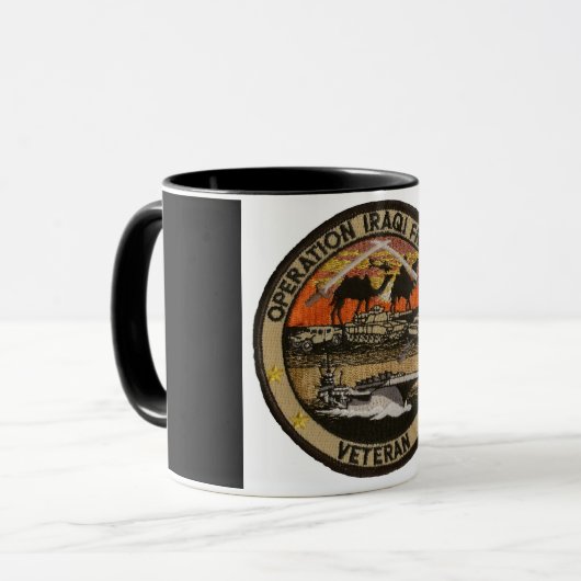 Operations-irakische Freiheits-Schwarz-Tasse Tasse (Vorderseite Links)