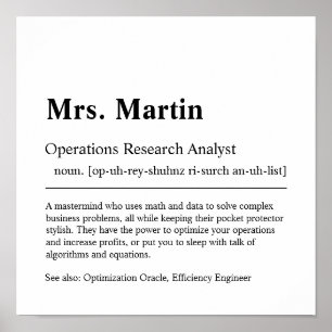 Operations Research Analyst Personalized Gift Post Poster