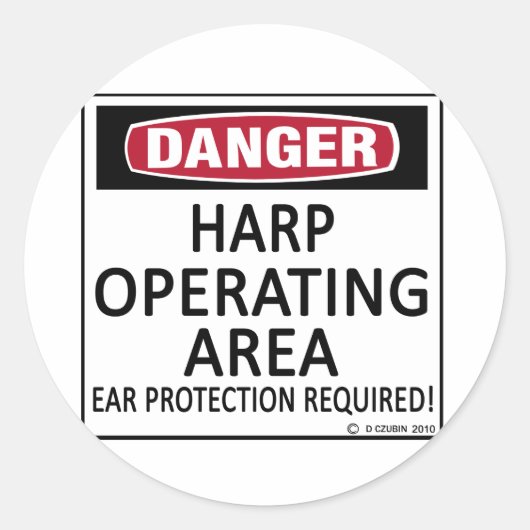 Operationsfläche Harfe Runder Aufkleber (Vorderseite)