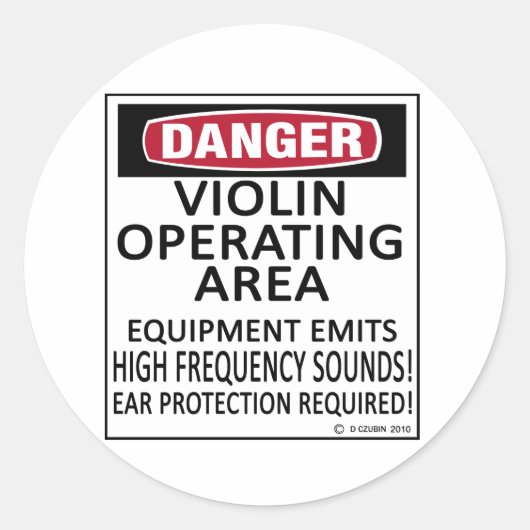 Operationsfläche Violine Runder Aufkleber (Vorderseite)