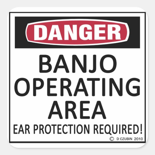 Operationsgebiet Banjo Quadratischer Aufkleber (Vorderseite)