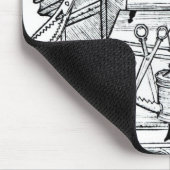 Operationstisch und chirurgische Instrumente, von Mousepad (Ecke)