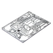 Operationstisch und chirurgische Instrumente, von Notizblock (Linke Seite)