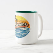Operator Retro Sunset Design Zweifarbige Tasse (VorderseiteRechts)
