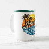 Operator Retro Sunset Design Zweifarbige Tasse (Vorderseite Links)