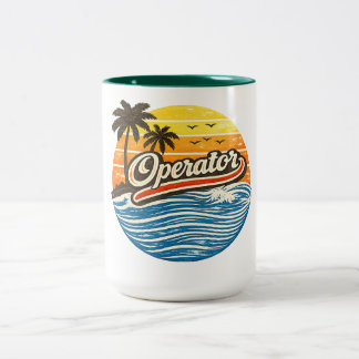 Operator Retro Sunset Design Zweifarbige Tasse