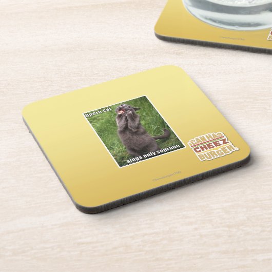 Opern-Katze Getränkeuntersetzer (Linke Seite)