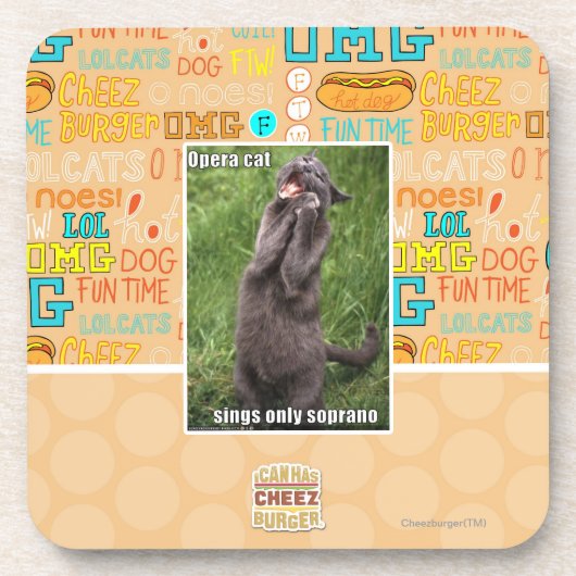 Opern-Katze Getränkeuntersetzer (Vorderseite)