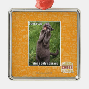 Opern-Katze Silbernes Ornament