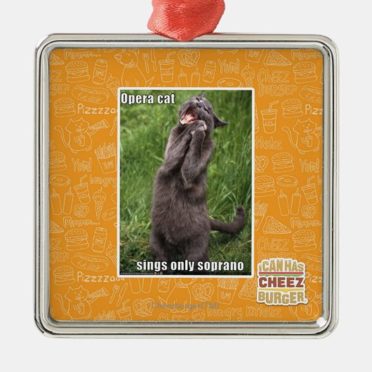 Opern-Katze Silbernes Ornament (Vorne)