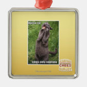 Opern-Katze Silbernes Ornament (Vorne)