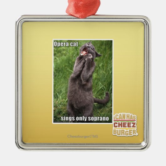 Opern-Katze Silbernes Ornament (Vorne)