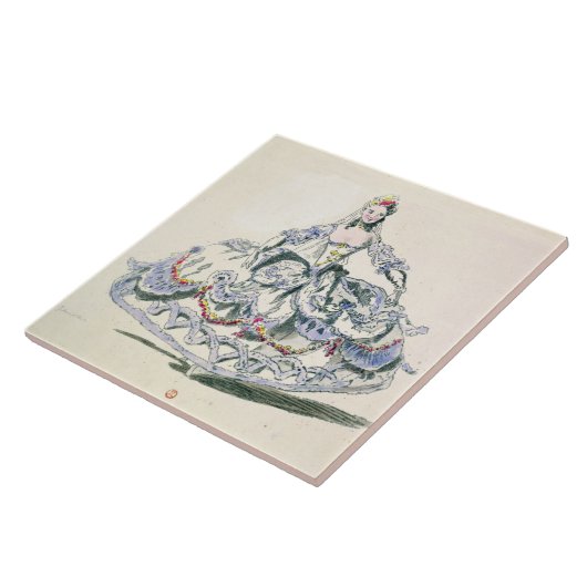 Opern-Kostüm, von der Menüs Plaisirs Sammlung, Fliese (Seite)