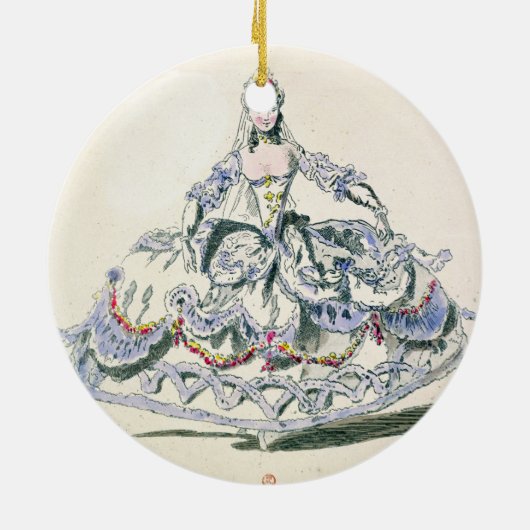 Opern-Kostüm, von der Menüs Plaisirs Sammlung, Keramik Ornament (Hinten)