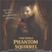 Opern-Phantom-Eichhörnchen-Parodie Aufkleber (Vorderseite)