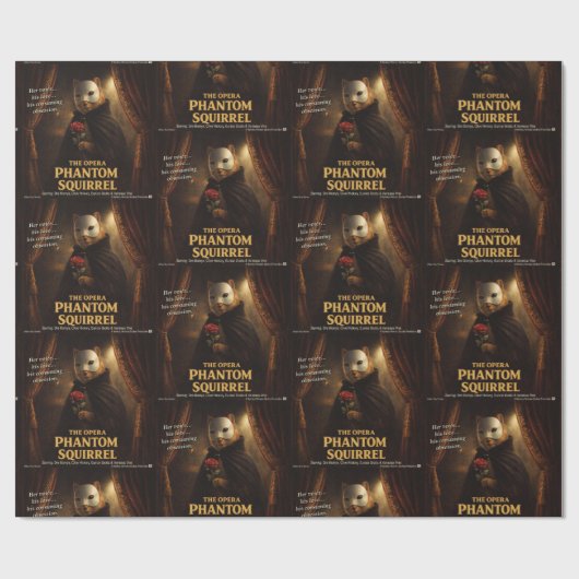Opern-Phantom-Eichhörnchen-Parodie Geschenkpapier (Flach)