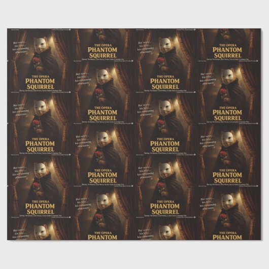 Opern-Phantom-Eichhörnchen-Parodie Geschenkpapier (Flach)