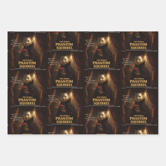 Opern-Phantom-Eichhörnchen-Parodie Geschenkpapier Set (Vorderseite)